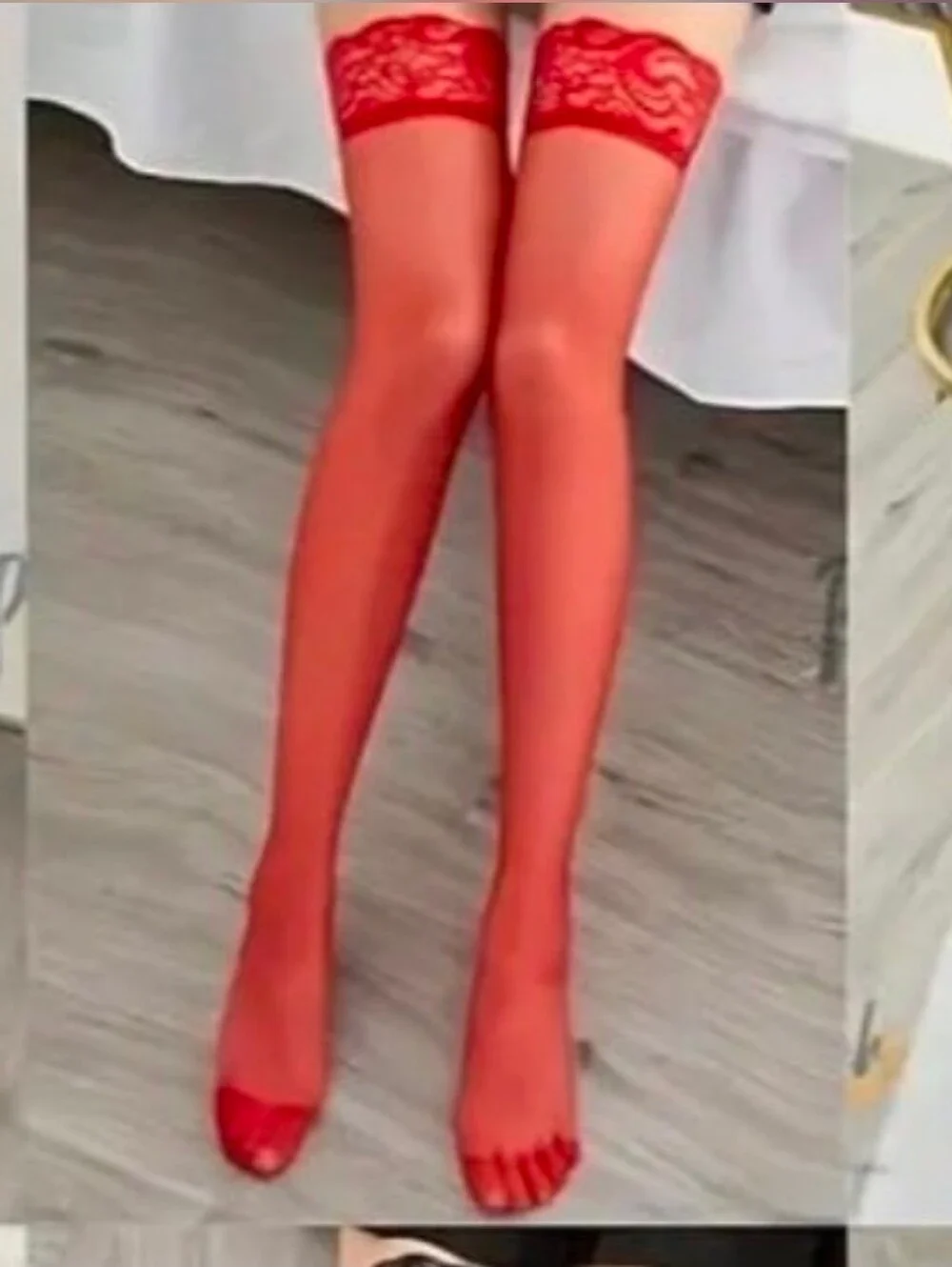 3 Pairs Hot Lace Mesh Thigh High Stockings, Non-slip Nylon Over The Knee Socks